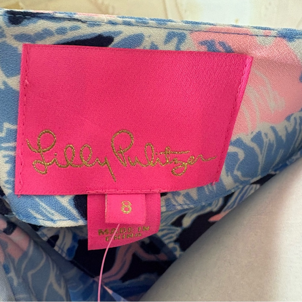 NEW Lilly Pulitzer Kayla Blue and Pink Floral Dress - Picture 12 of 13